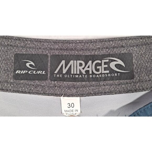 Rip Curl Mirage Men's Board Shorts Blue/Gray Surf Swim Trunks Size 30 Zip Pocket - Picture 2 of 8